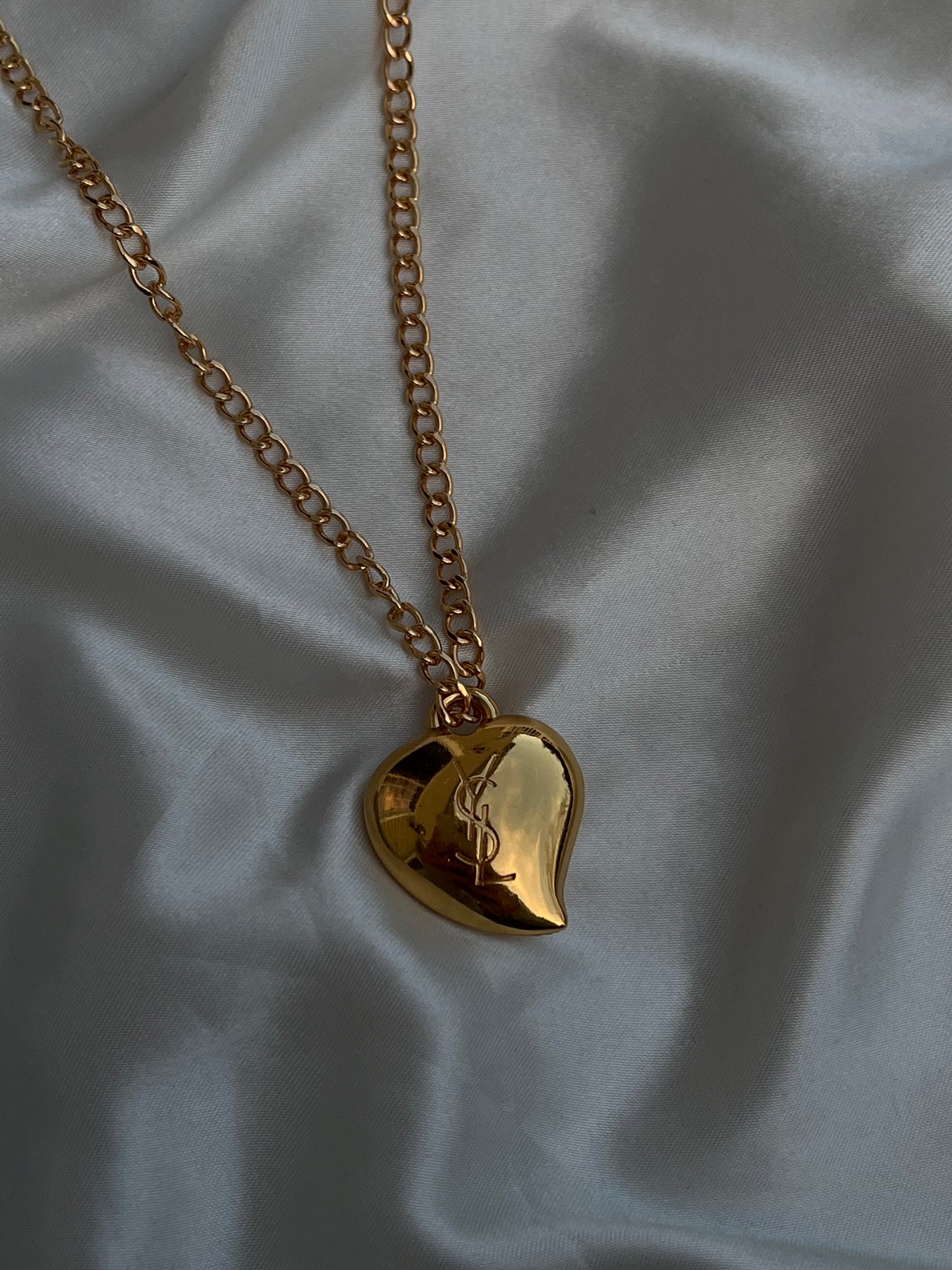 Vintage YSL Puff Heart Necklace
