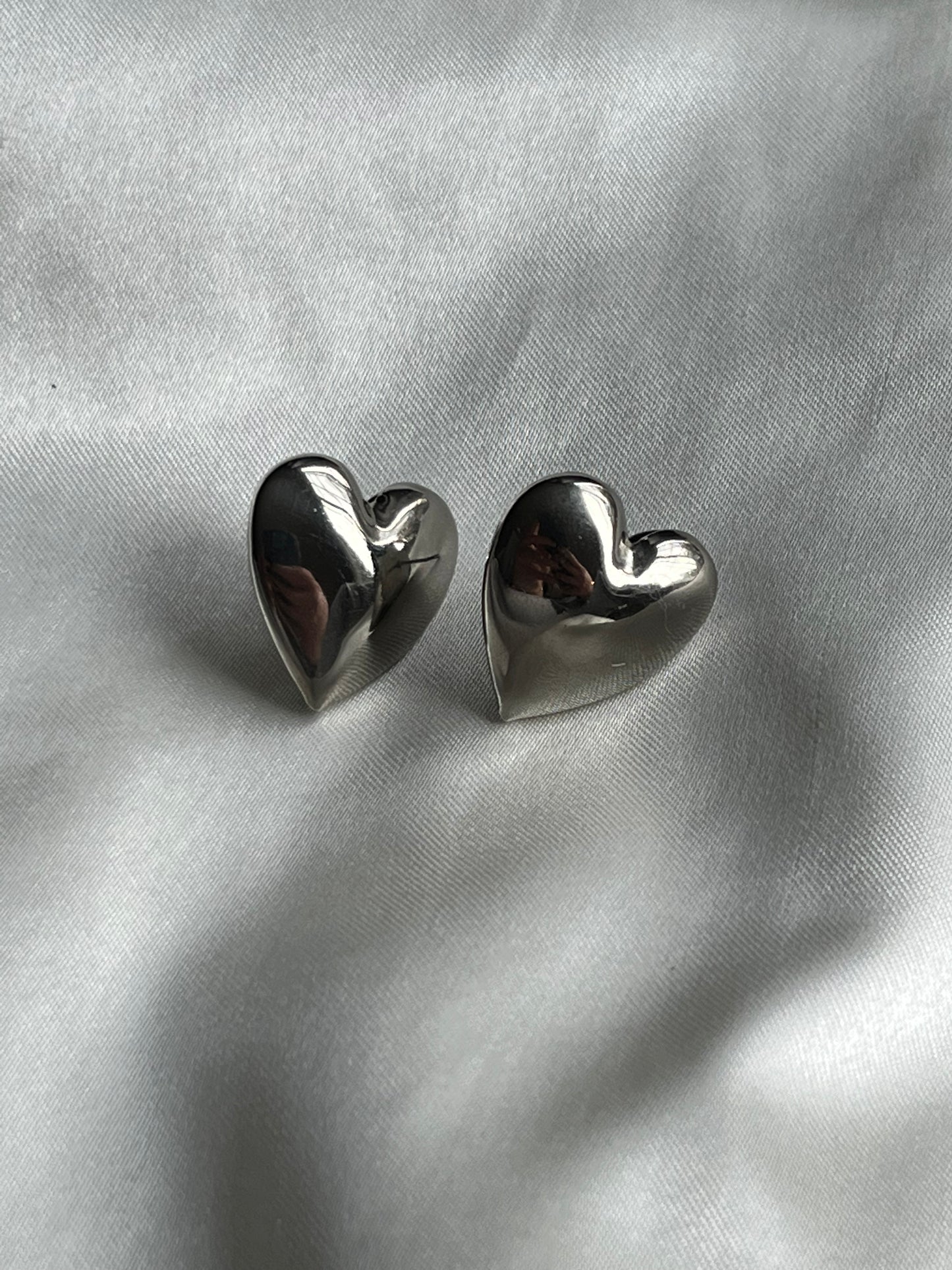 Vintage Mini Puff Heart in Silver