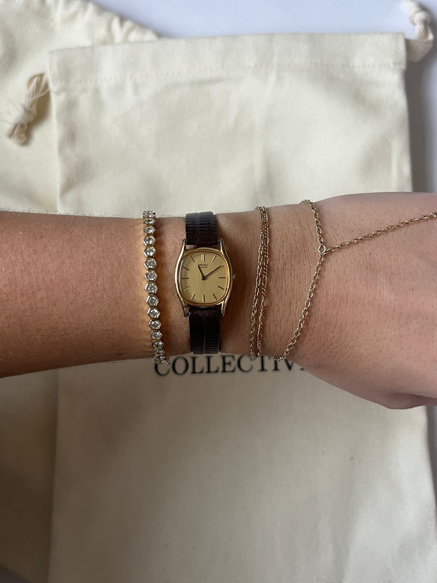 Vintage Seiko Brown Leather Watch