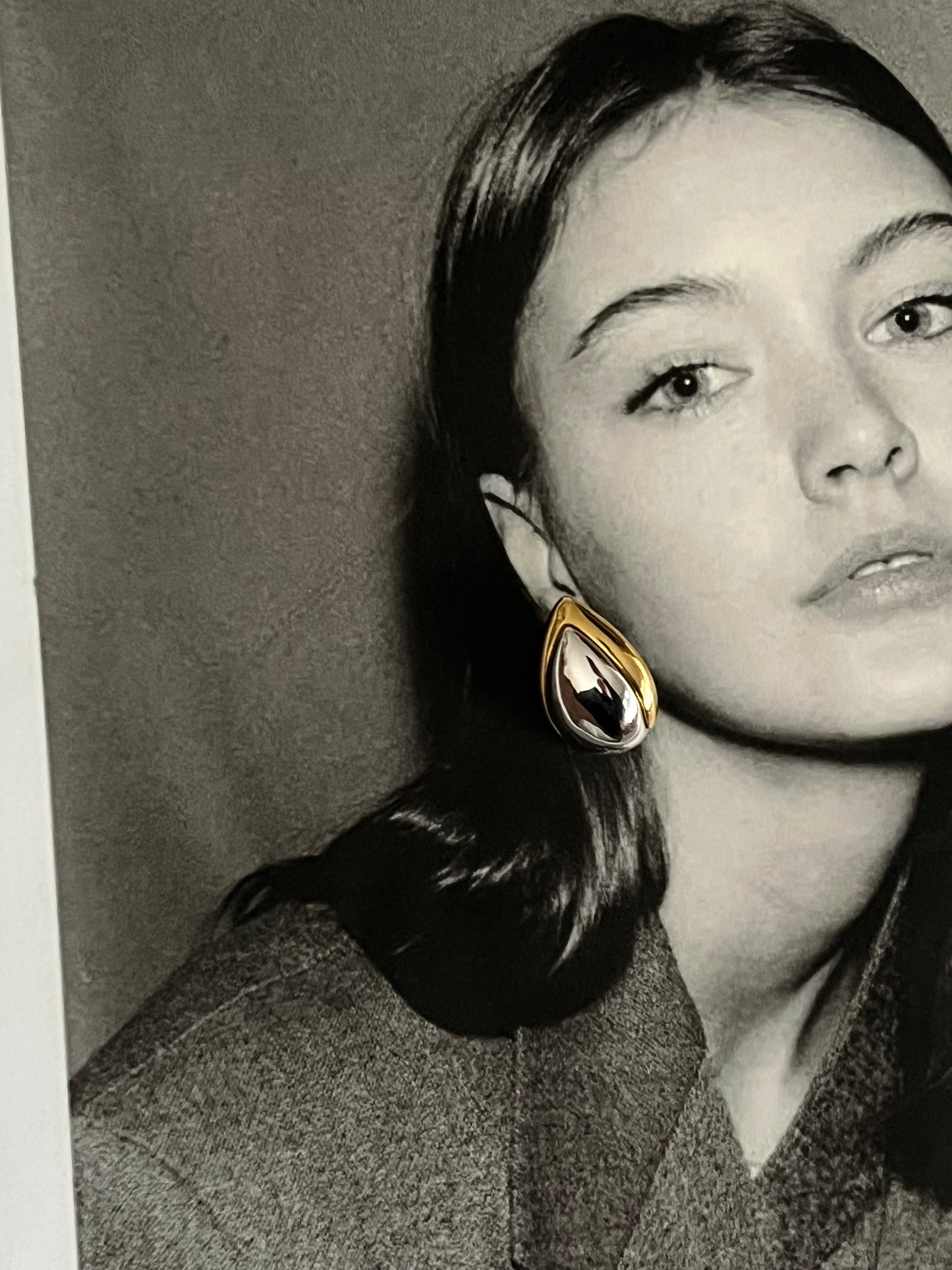 Vintage Two-Toned Teardrop Earrings