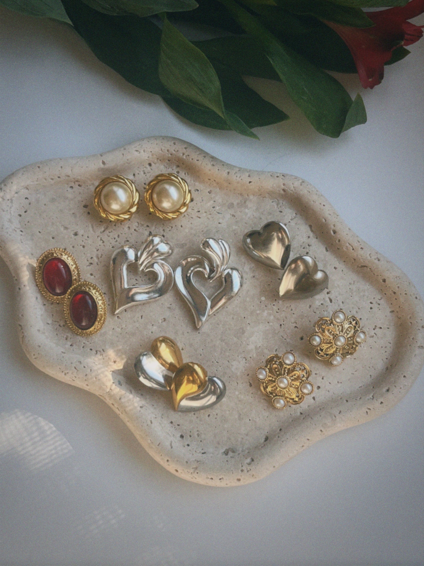 Vintage Silver Mini Puff Heart