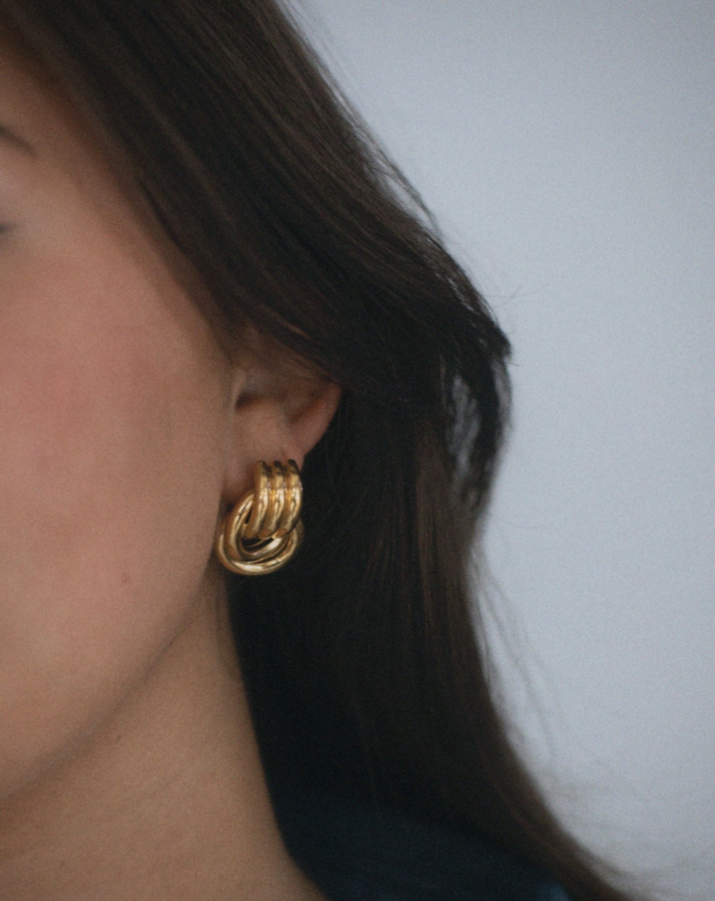 Vintage Thick Gold Knot Earrings