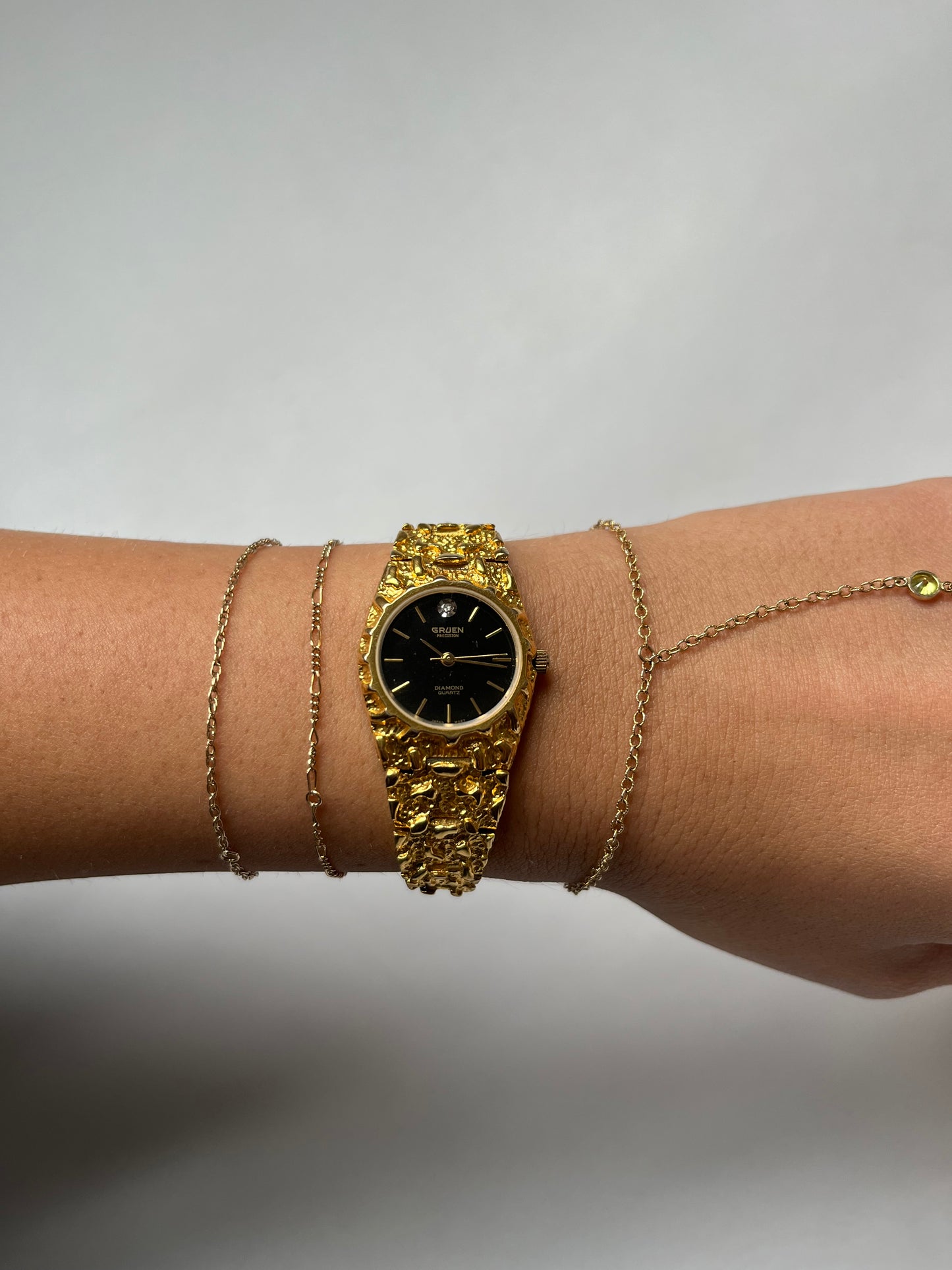 Vintage Gold Tone Nugget Watch