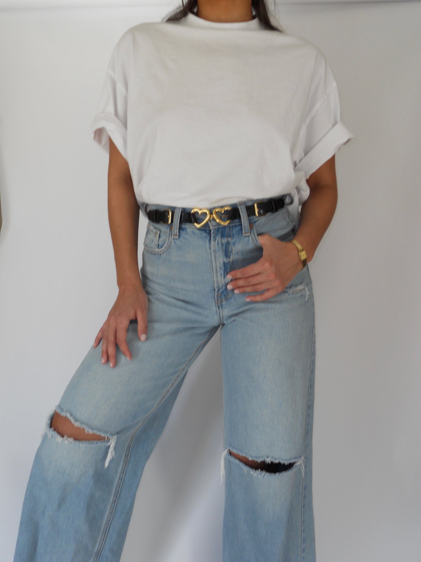 Vintage Moschino Double Heart Belt