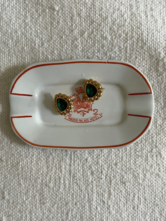 Vintage Green Crystal Earrings