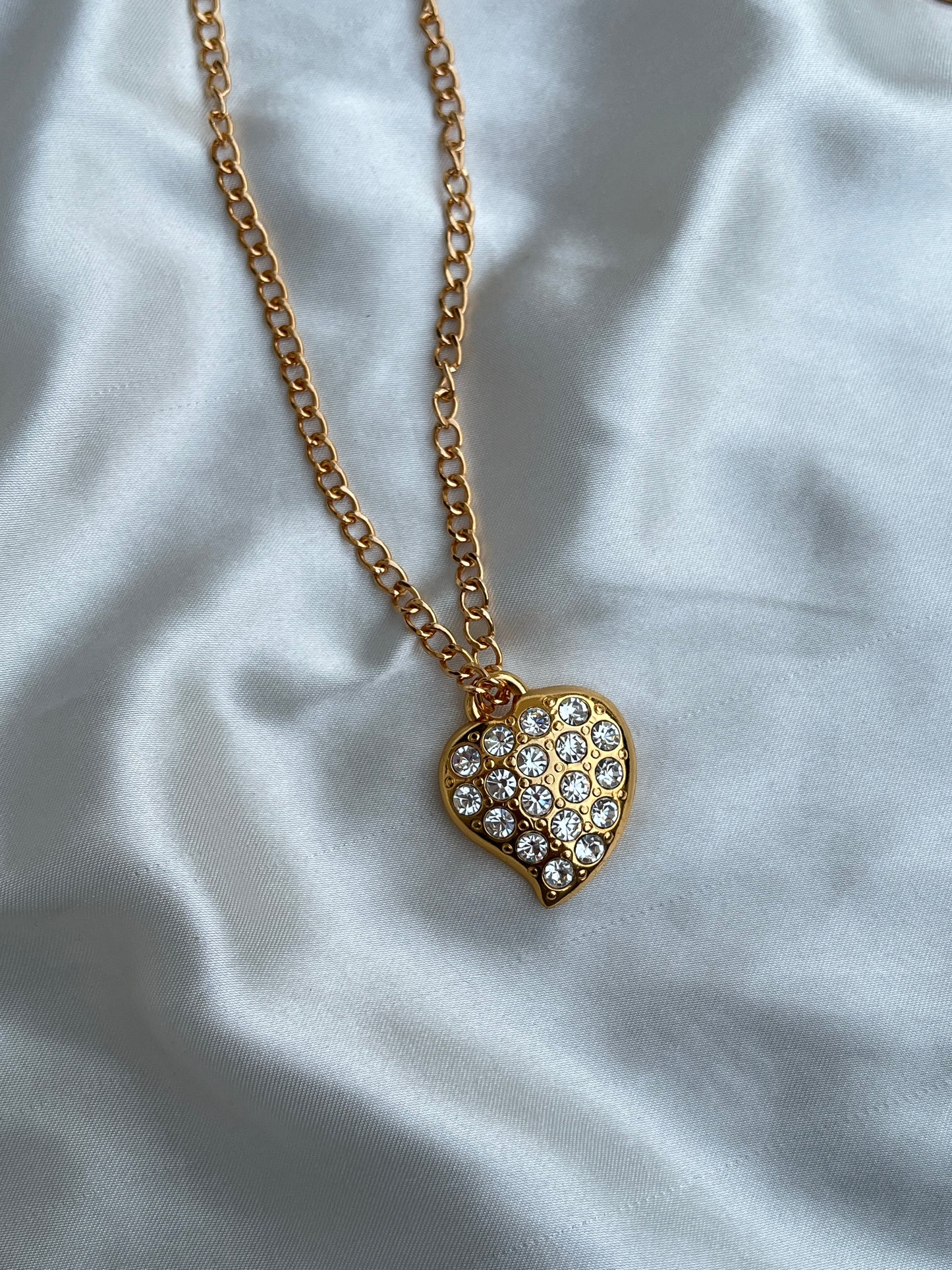 Vintage YSL Puff Heart Necklace