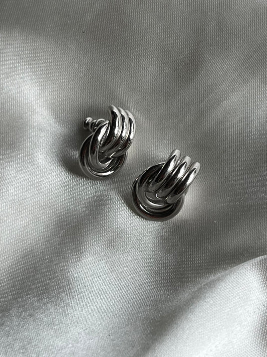 Vintage Mini Knot Silver Earrings