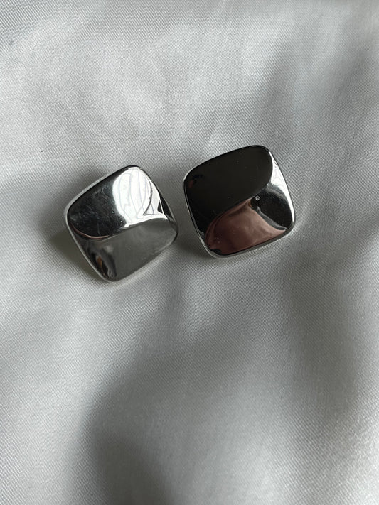 Vintage Silver Square Earrings