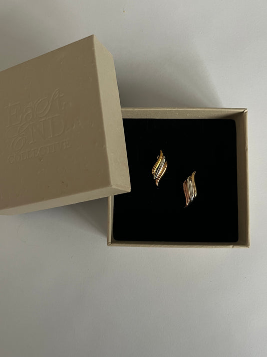 Vintage Minimalist Tri-Color Earrings