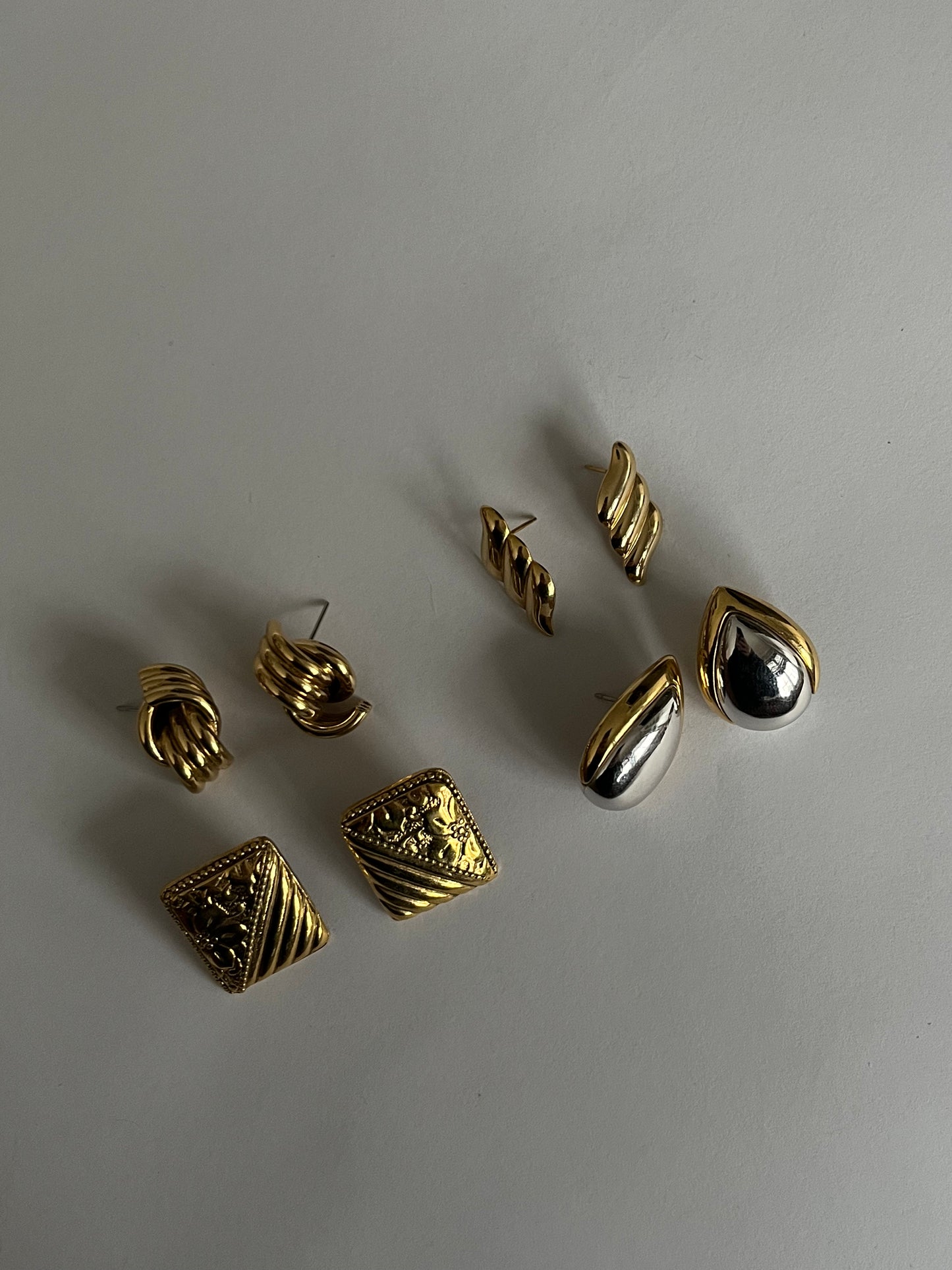 Vintage Two-Toned Teardrop Earrings