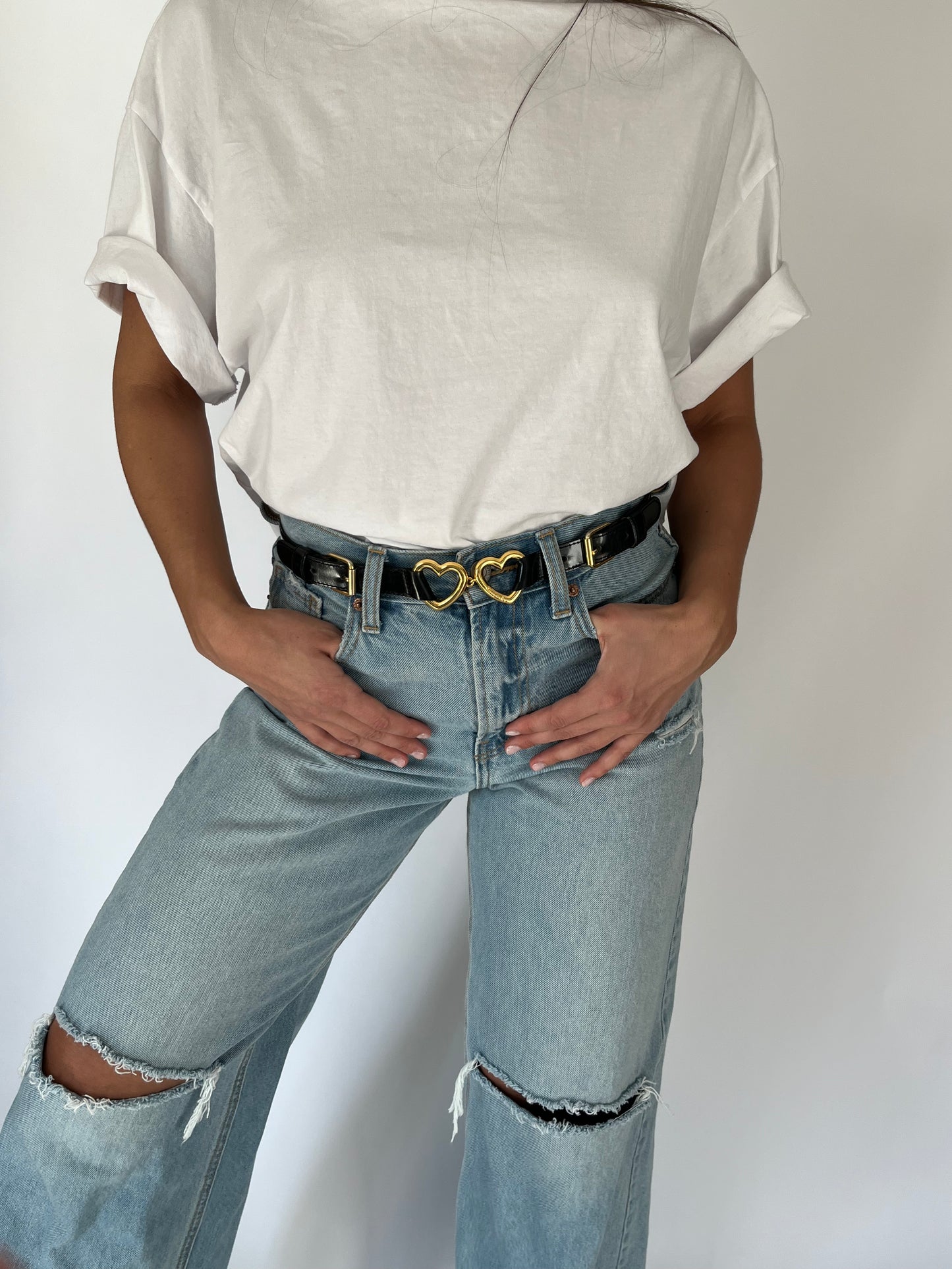 Vintage Moschino Double Heart Belt